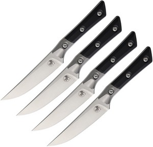 Microtech 4.5 Inch Steak Knife Set Stonewash Black G10 - MCT3600B10SETBK